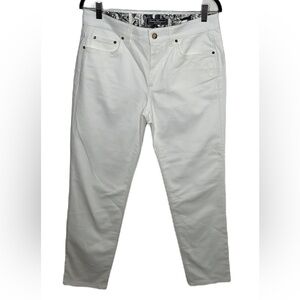 Salvatore Ferragamo White Cotton Straight Leg Pants Sz 42 / US 6
